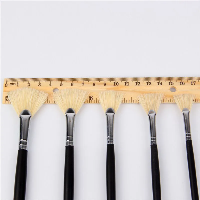 6 шт./компл. кисть с щетиной белого кабана в форме ручки матовый черный костюм