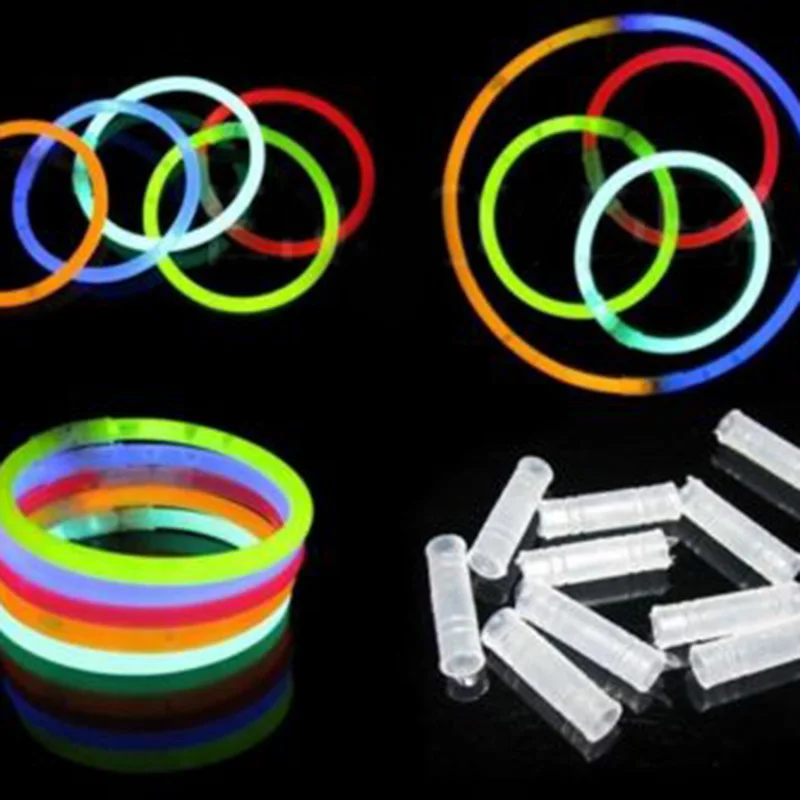 

Hot Selling 100 Pcs/Set Glow Sticks Bracelet Necklaces Luminous Toys Neon Party Lights Premium Party Favors for Kids