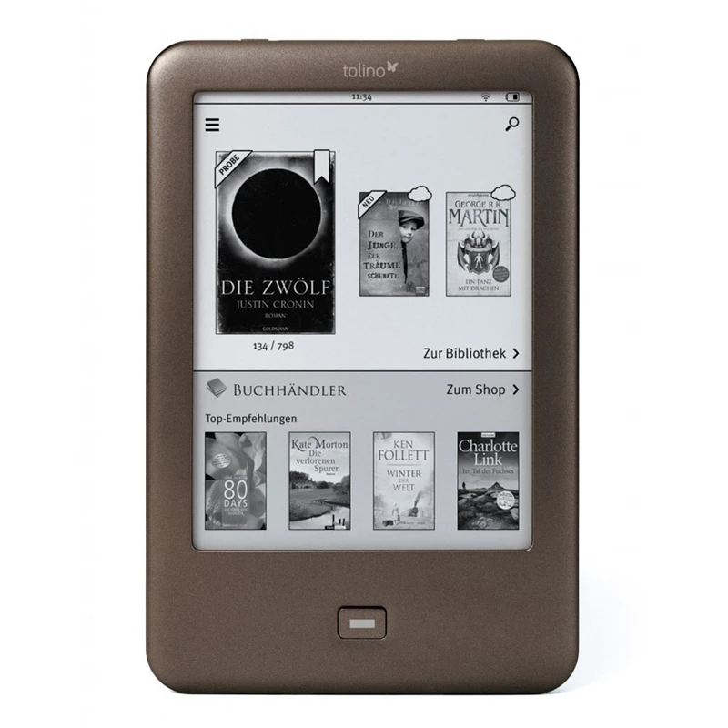 Читалка для электронных книг Tolino Shine 6-дюймовый светильник с сенсорным экраном
