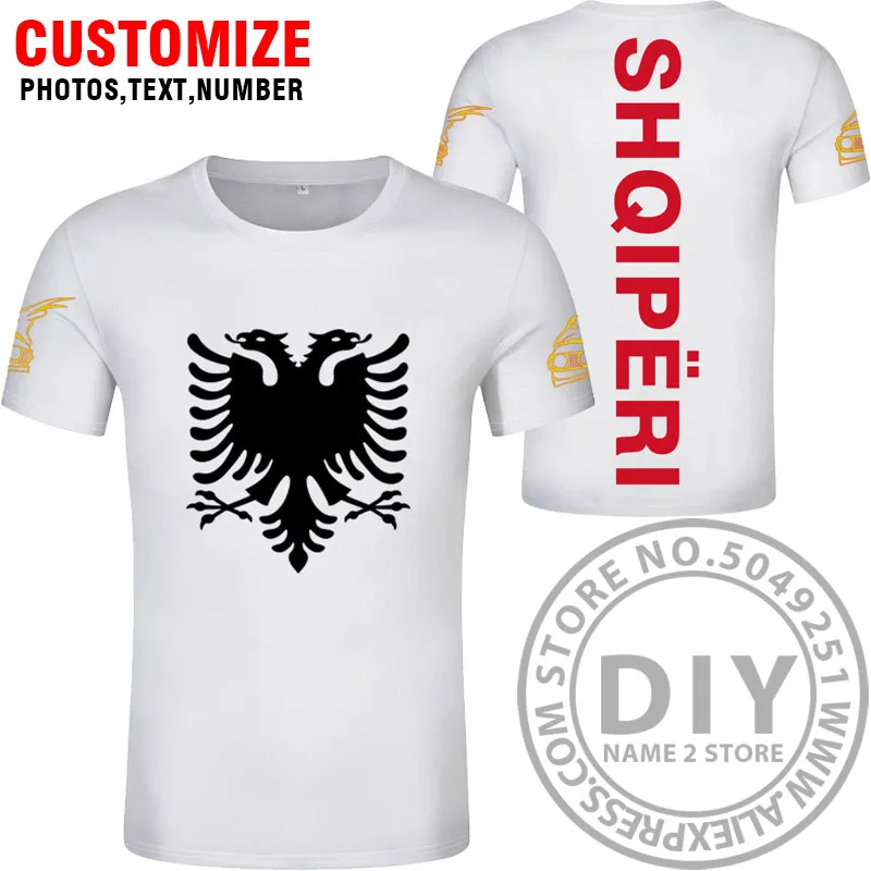 Style 11 ALBANIA eagle футболка пользовательское имя номер тренажерные залы alb фитнес фото Флаг Футболка al печать респиратор текст слово - Цвет: Style 11