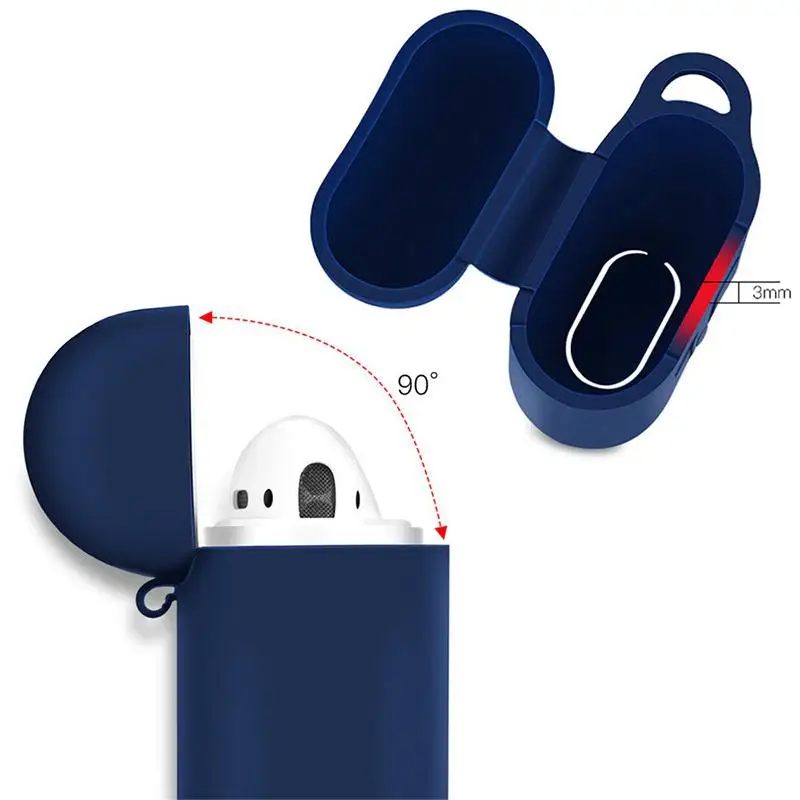 Силиконовый чехол для Apple AirPods + карабин ремешок наушников Наконечники аксессуары