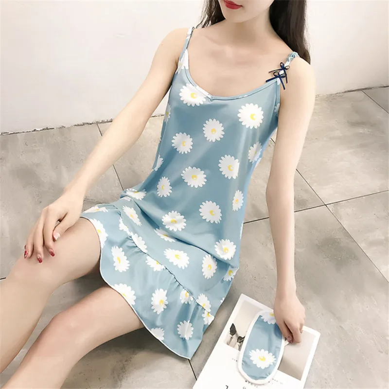 

2018 Lovely Princess Floral Nightdress Female Nightgowns Flower Women Sleepshirts AD0248