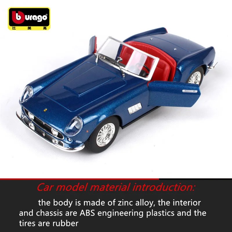 Bburago 1:24 Ferrari 250GT коллекция производитель авторизованный имитационный сплав модель автомобиля украшения Коллекция игрушек инструменты