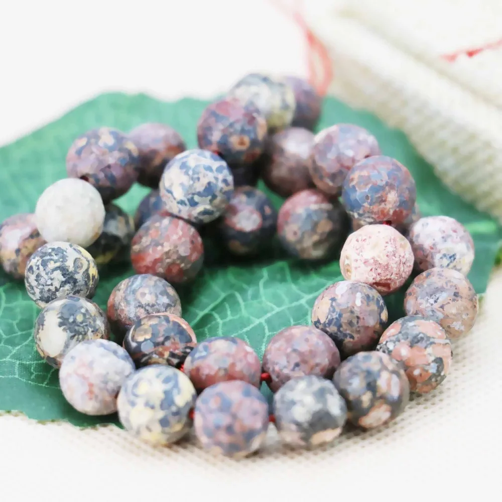 

8 10mm Accessories Faceted multicolor Natural Turkey stone DIY Round beads 15inch Jewelry making design wholesale Girls Gifts