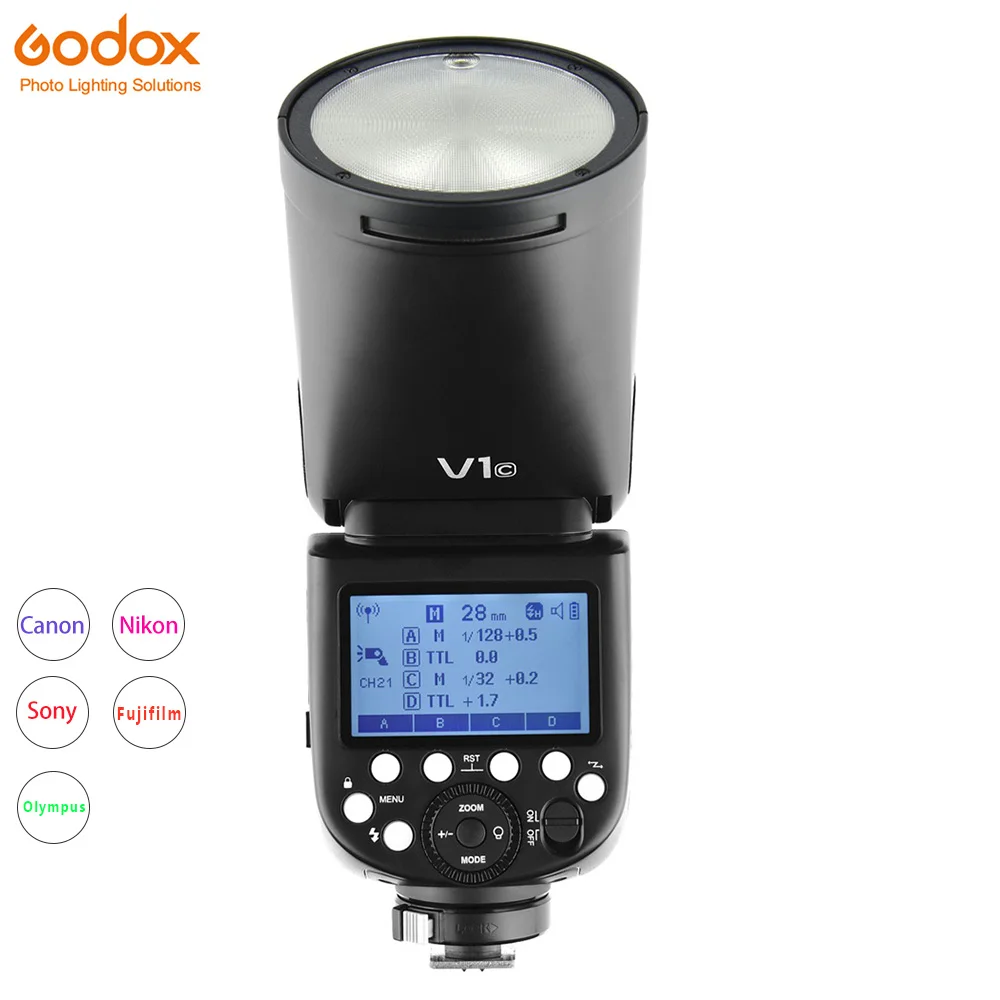 Godox V1 Godox V1 круглая головка вспышка Speedlight V1C V1N V1S для SONY Canon Nikon Fujifilm Olympus камера Фонарик ttl HSS литий-ионный аккумулятор - Цвет: Godox V1