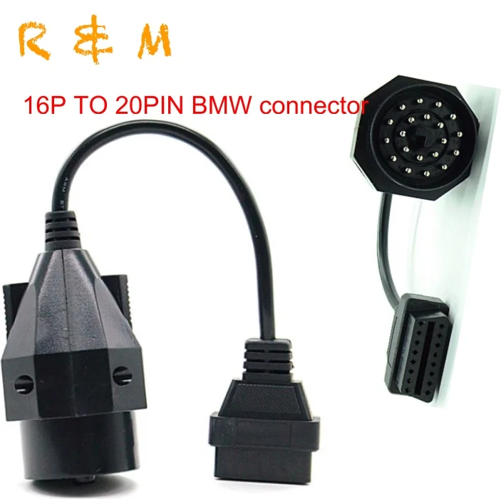 Для BMW разъем 20Pin OBD2 16P к BWM 20PIN OBD II Адаптер 20 pin к 16 PIN женский разъем бесплатная доставка.