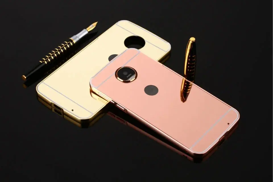 Роскошные зеркальные чехлы из розового золота для Motorola Moto G5 Plus, алюминиевая металлическая рамка, задняя крышка для мото G5 плюс