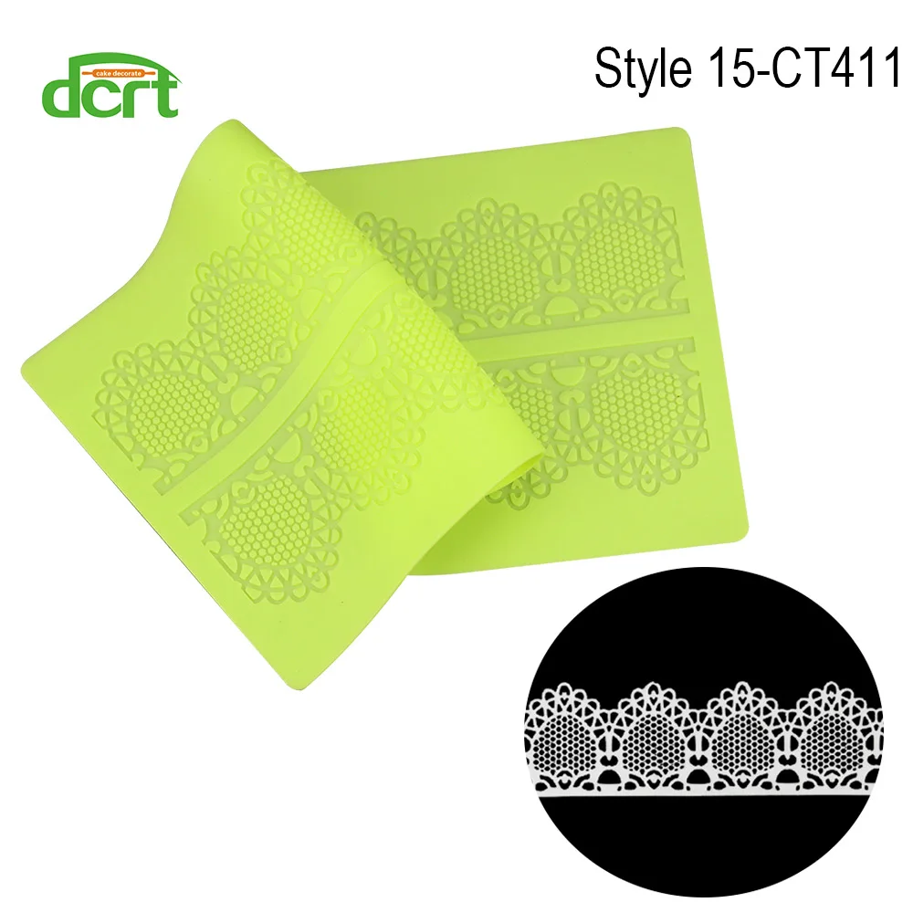 Style 15-CT411 15 видов стилей силиконовые формы помадка торт кружева рельефный торт плесень сахар кружева коврик украшения торта инструменты тиснение коврик - Цвет: Style 15-CT411
