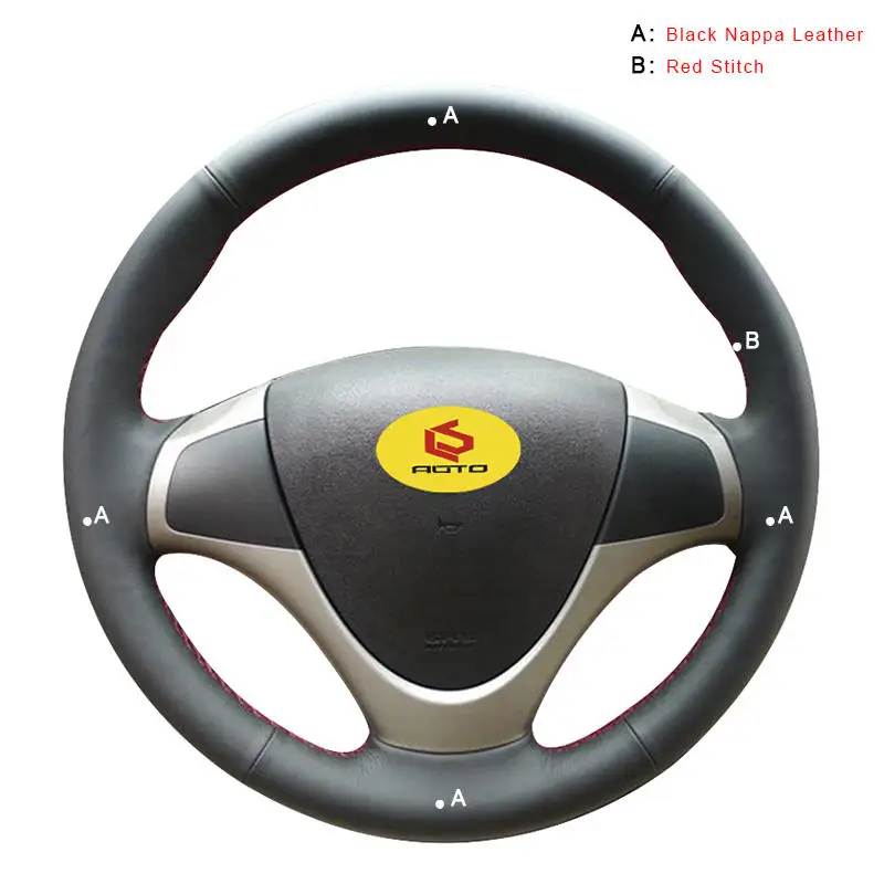Ручная швейная Автомобильная оплетка на крышке рулевого колеса для hyundai i30 2009 2010 2011 Elantra Touring 2010 2011 2012 рулевое колесо - Название цвета: Nappa Leather