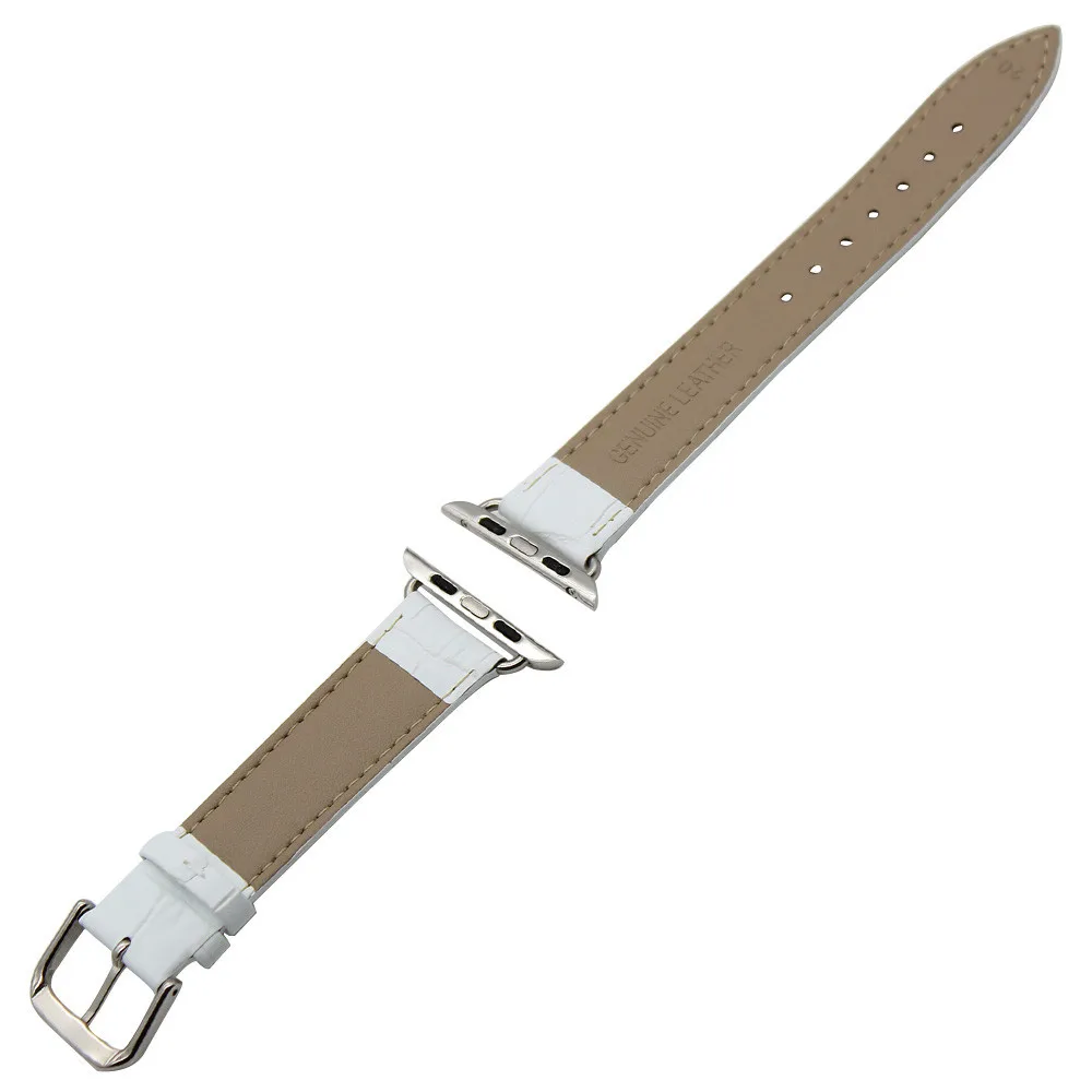 Ремешок для часов Croco из натуральной кожи для 38 мм, 40 мм, 42 мм, 44 мм, iWatch, Apple Watch, серия 5, 4, 3, 2, 1, ремешок с стальной пряжкой, браслет