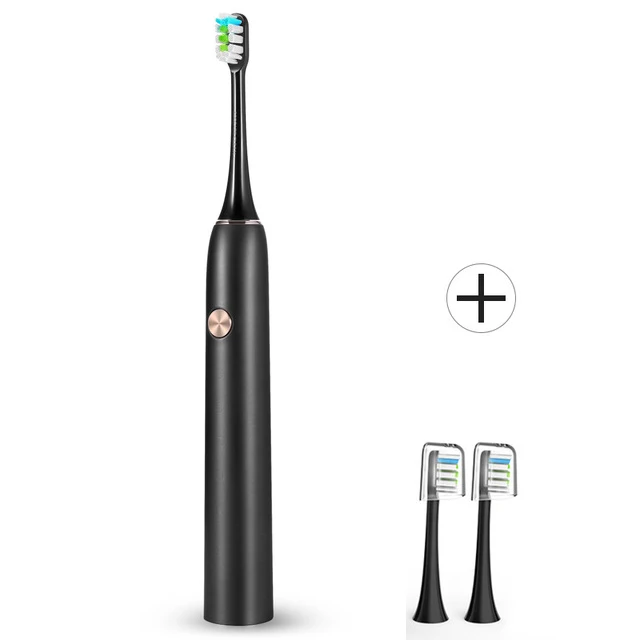 Black Add Brush Head Xiaomi Mijia Soocas X3 Соник электрическая зубная щетка обновленная для взрослых Водонепроницаемая ультра звуковая автоматическая USB перезаряжаемая - Цвет: Black Add Brush Head