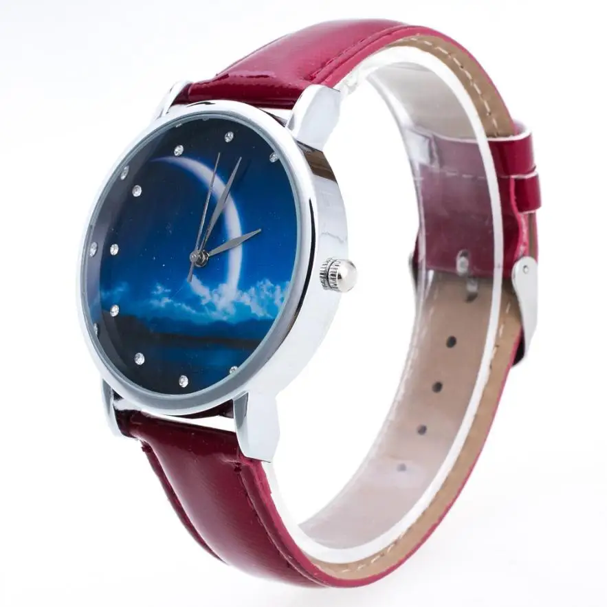 Унисекс Ретро дизайн сплав нержавеющая сталь циферблат часы PU кожа кварцевые