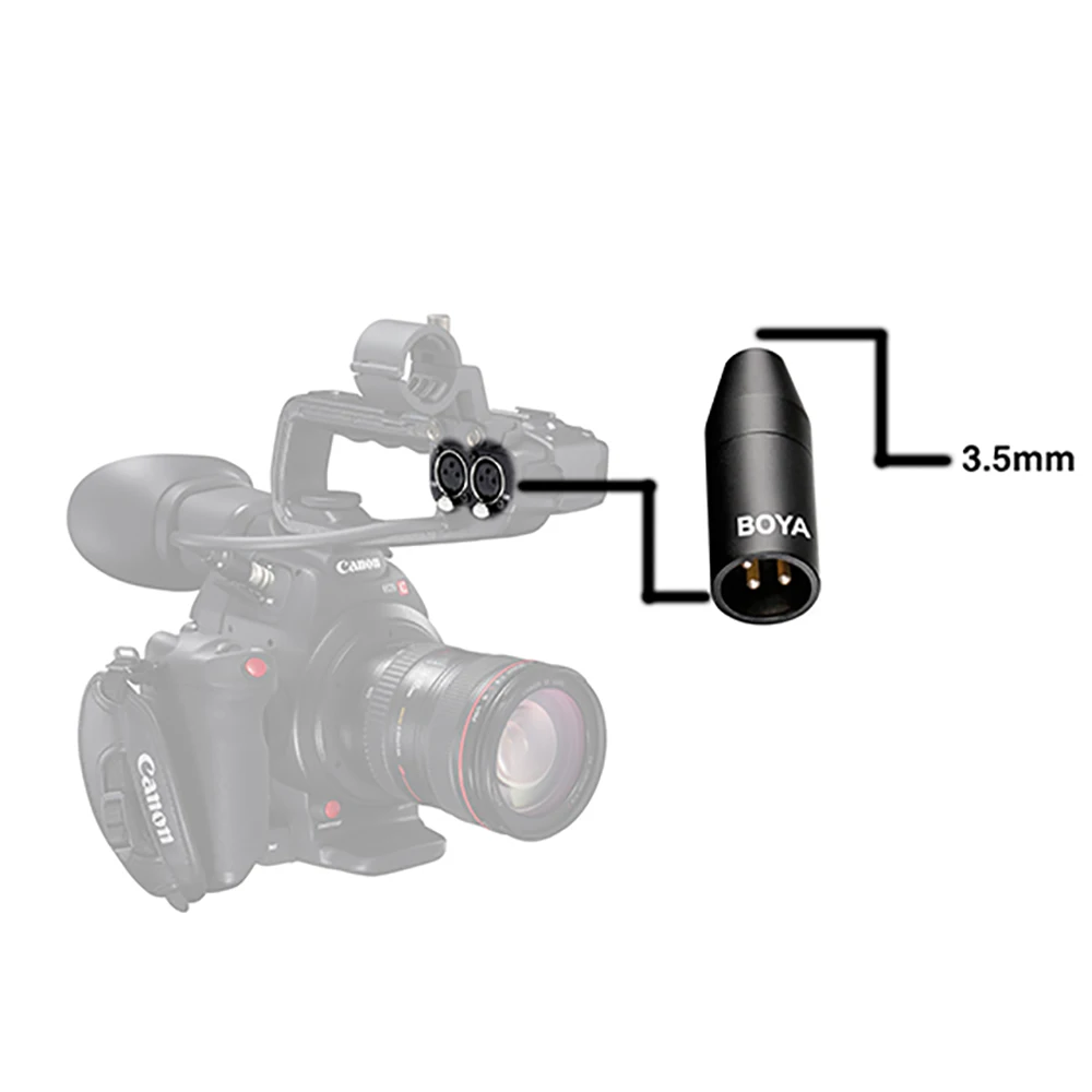 Мини конвертер BOYA 35C XLR 3 5 мм адаптер аксессуары для микрофона позолоченный разъем