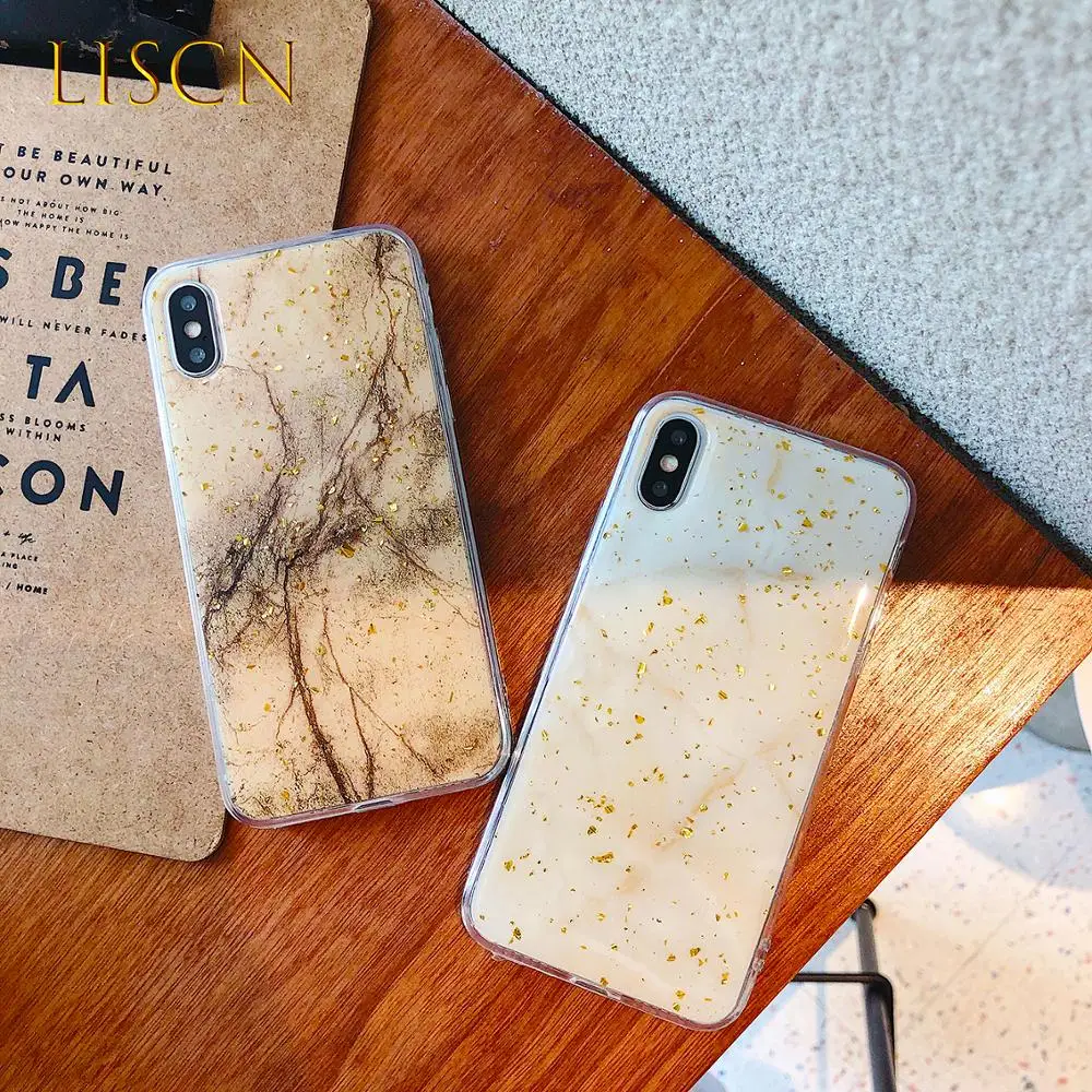 LISCN горячий роскошный мраморный мягкий чехол для телефона iphone 6 6s P 7 8 XR сияющий
