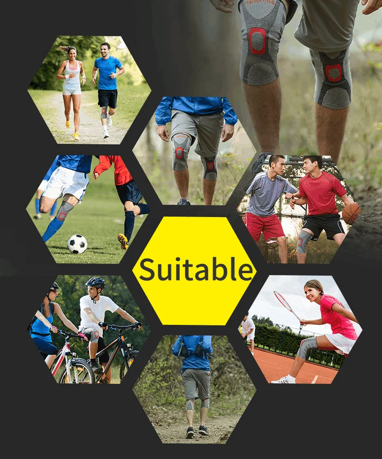NatureHike Упругие Бамбуковый Уголь Колено Поддержки pad Для Различных видов Спорта NH16H003-H