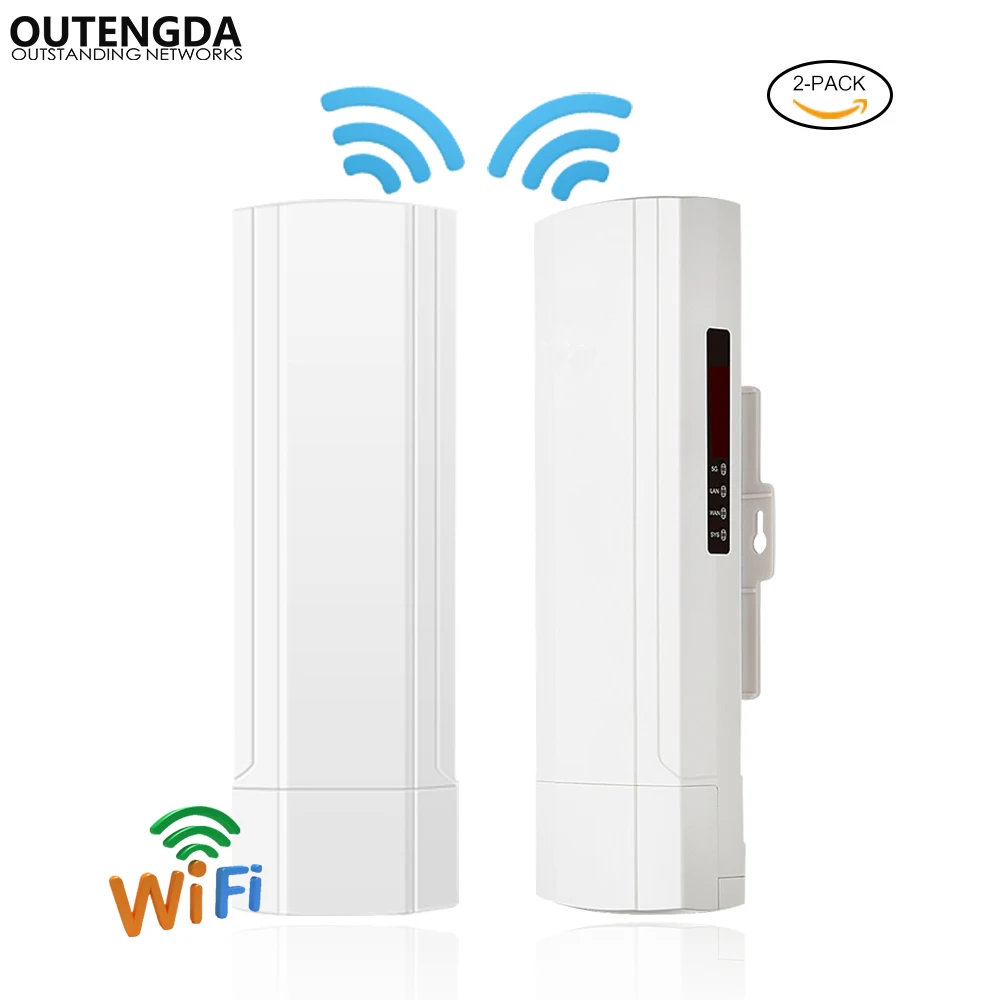 300Mbs Wireless Outdoor CPE AP 3km Long Range 2.4Ghz 14dBi ANT Wireless Bridge Digital Display WiFi AP Router with POE Adapter