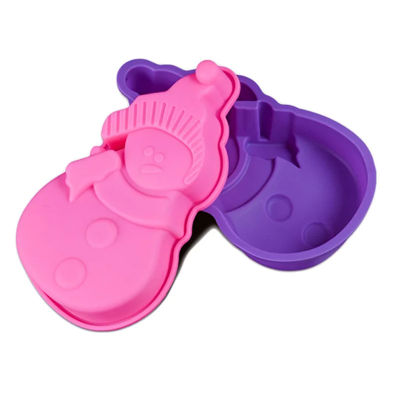 Рождественская в форме снеговика 3D силиконовые формы для торты хлеб мыла льда