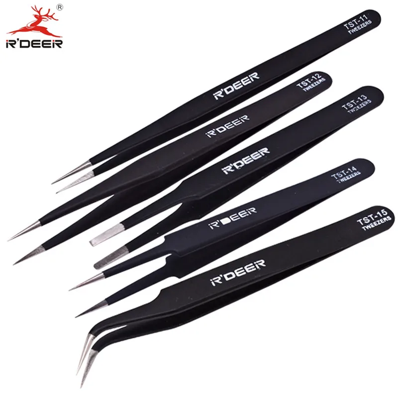 

Пинцет RDEER из нержавеющей стали, пинцет, электронный антистатический ручной инструмент, 5 шт.