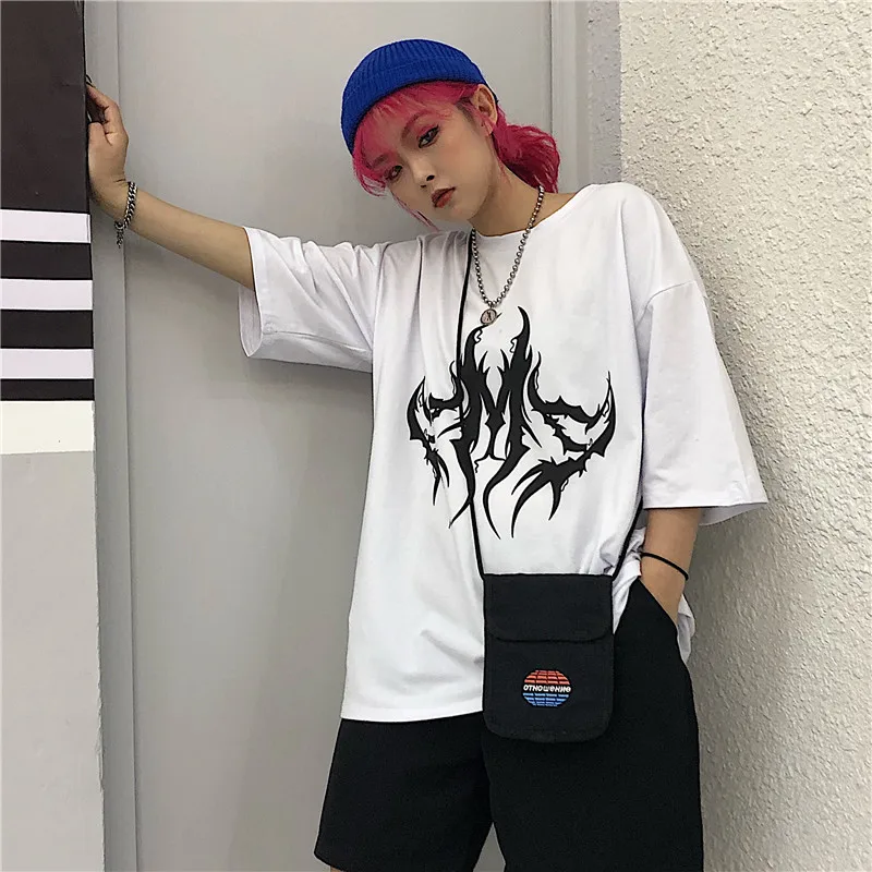 Женские футболки с модным принтом уличные винтажные свободные базовые в стиле