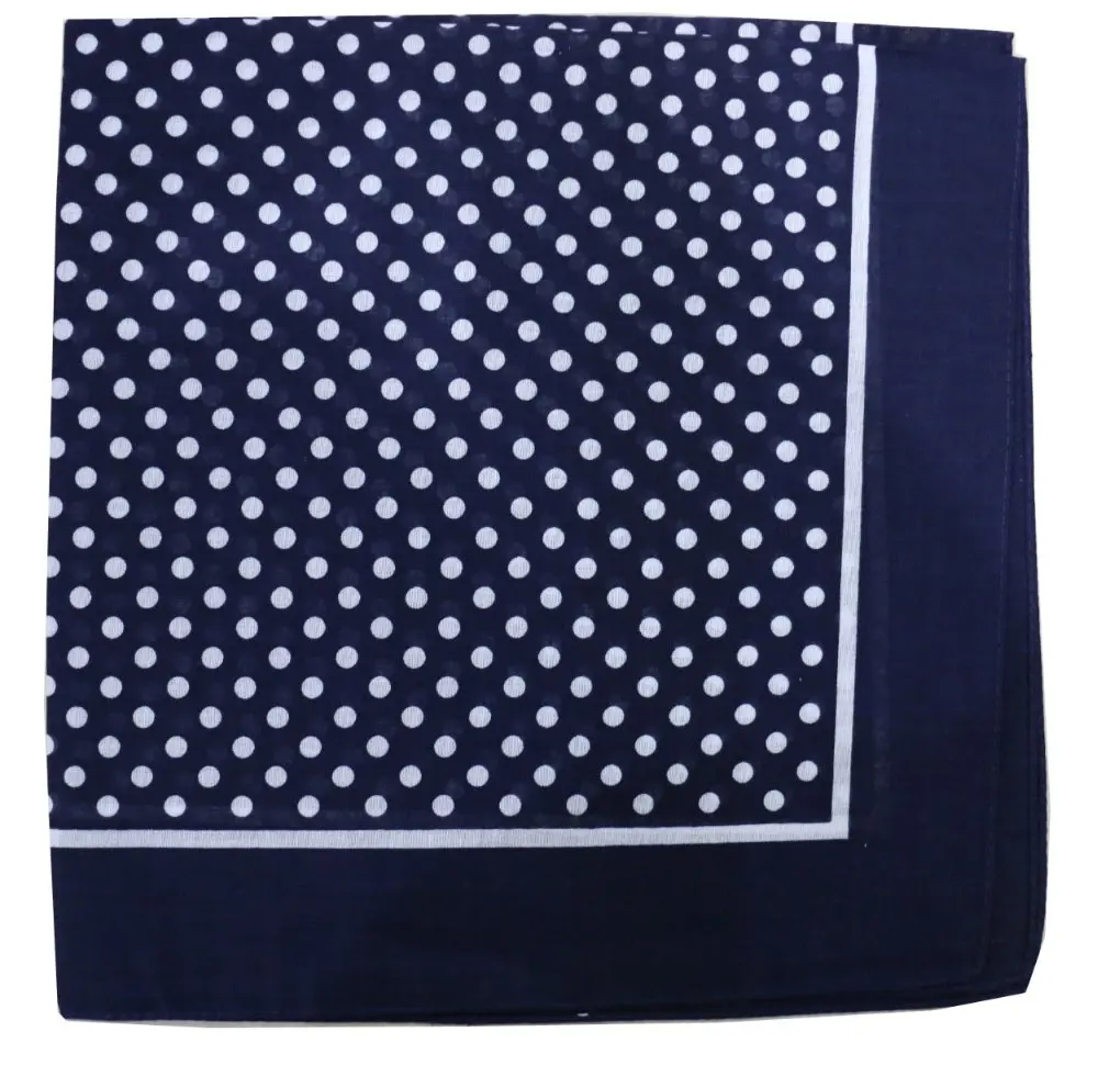 Бесплатная доставка новинка 2021 хлопковый темно синий бандана в горошек шарф для