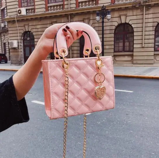 18 CM Pink Роскошная брендовая сумка, модная новинка, высокое качество, лакированная кожа, женская дизайнерская сумка, на цепочке, сумка через плечо - Цвет: 18 CM Pink