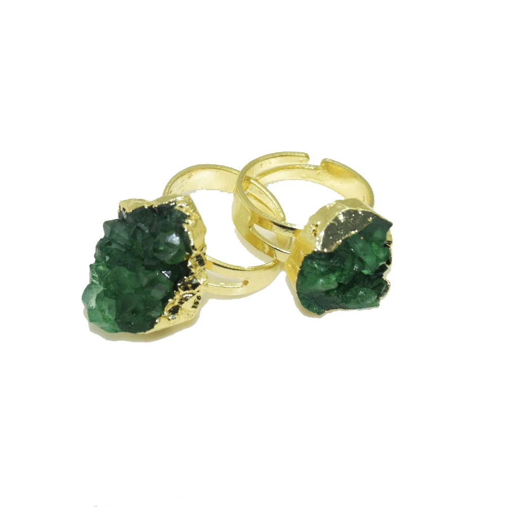 1 шт. позолоченное модное ювелирное изделие необработанный кластер друза камень