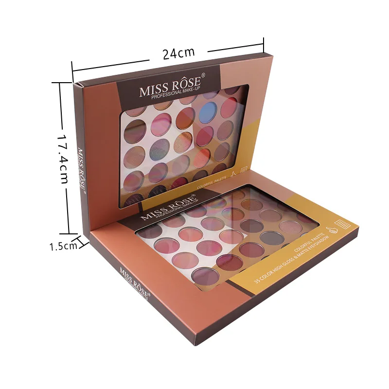 MISS ROSE 35 оттенков s Горячие тени для век Палитра матовые мерцающие жемчужные