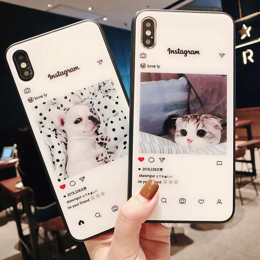 Симпатичные кошки и собаки чехол для телефона iphone 10 X XS MAX XR восхитительный Instagram
