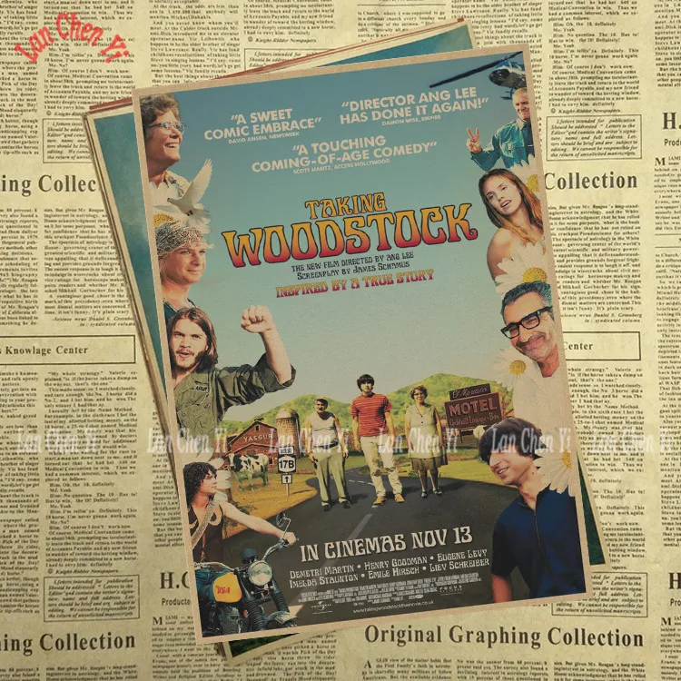 Винтажный постер из крафт бумаги Woodstock Rock Festival настенные наклейки для гостиной