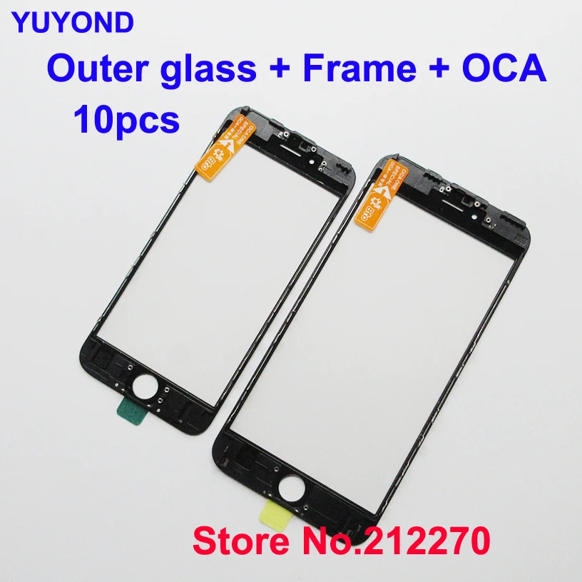 YUYOND 3 в 1 холодное прессование фронтальный Lcd внешнее стекло + рамка OCA для iPhone 5S 6 6S 7