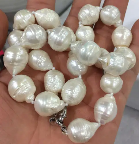 Огромное колье из белого искусственного жемчуга 12 15 мм 18 дюймов AAA|baroque pearl necklace|pearl