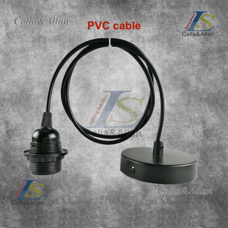 E27 Эдисон бакелит Полный Винт гнездо лампы holde с черным кабелем и Потолочная