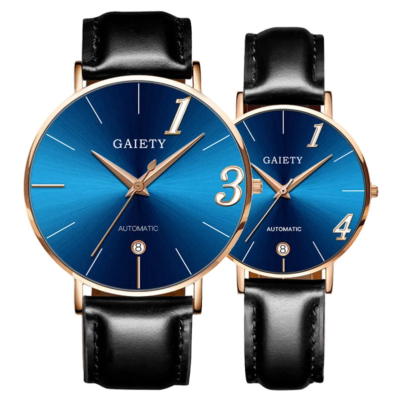 Montre модные парные часы с кожаным ремешком Аналоговые Кварцевые женские наручные
