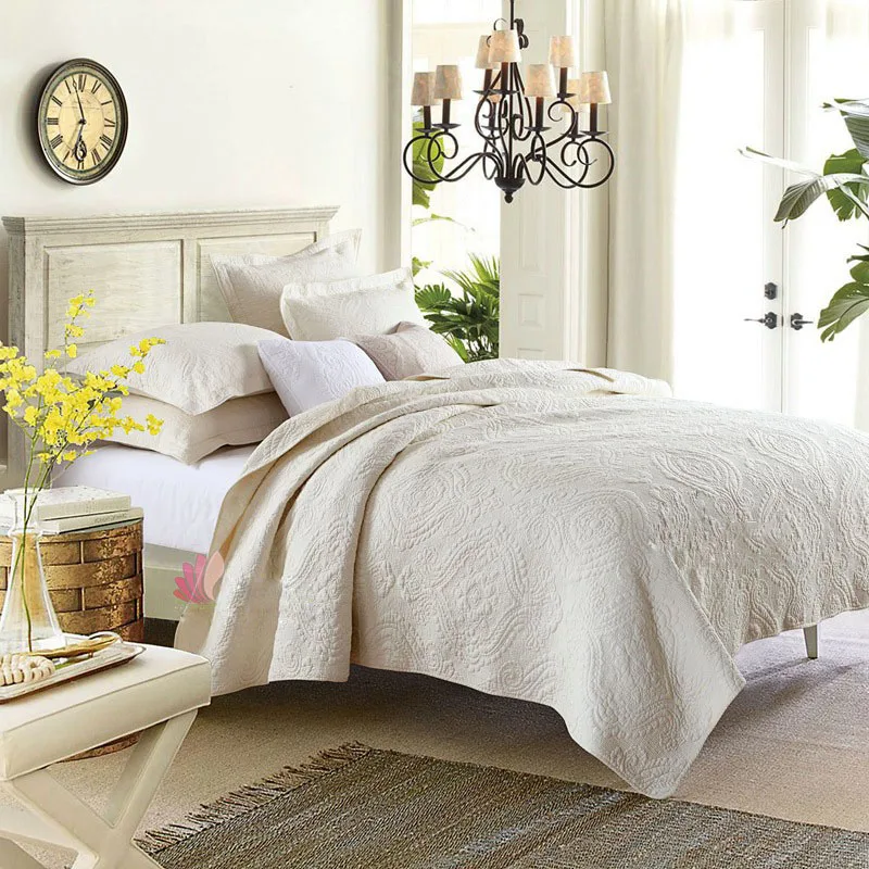 Стеганый набор постельного белья CHAUSUB стеганый покрытий из мытого хлопка с