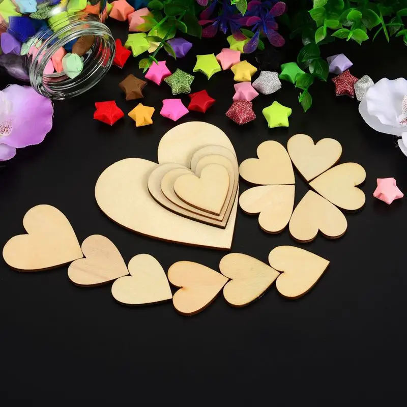 Горячая Распродажа 160 шт в форме сердца для пустая деревянная сердце украшение
