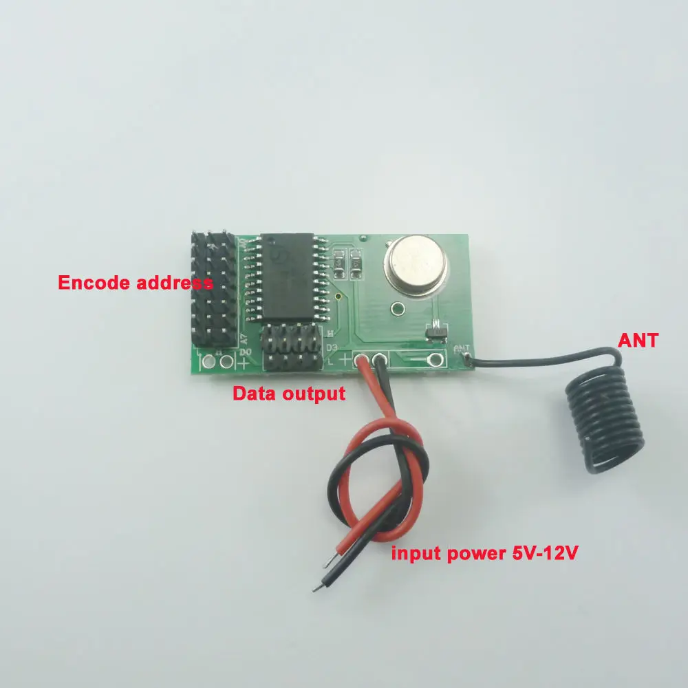 Модуль передатчика с кодировкой для GSM SMS охранной сигнализации 5 В-12 в пост. Тока 4