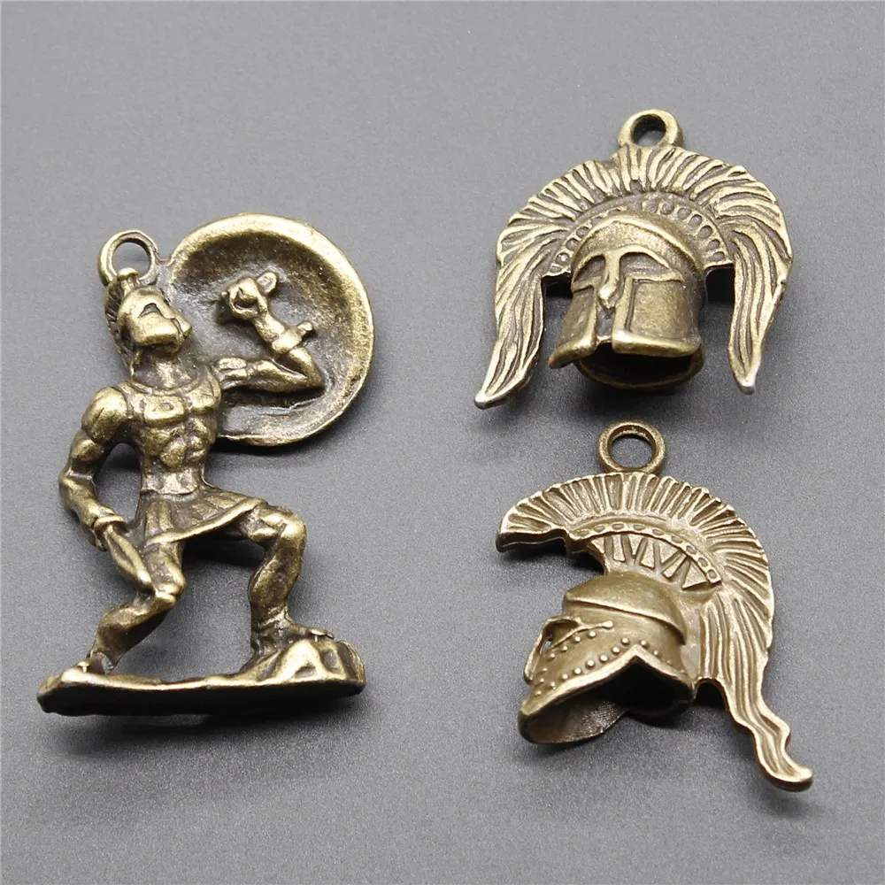 1 шт. античная бронза цвет римский воин шлем Шарм ювелирные изделия Аксессуары