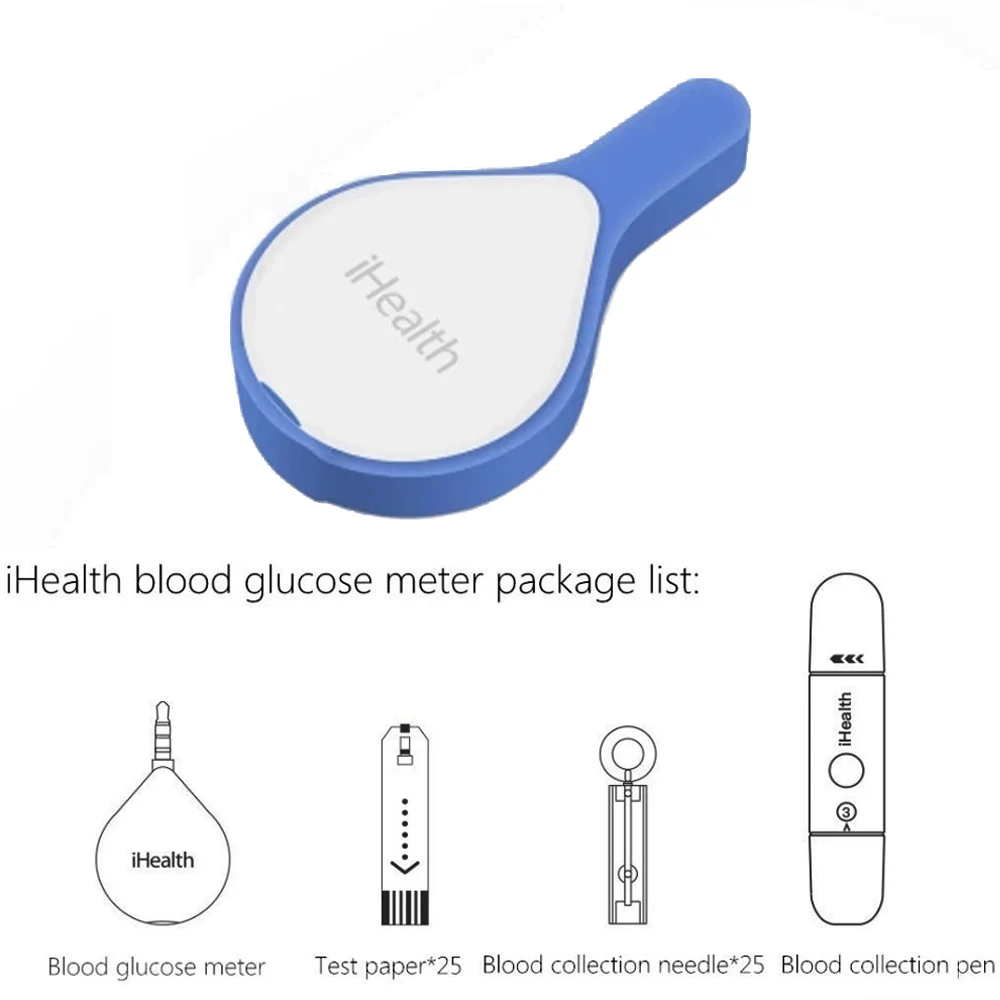Xiaomi iHealth умный измеритель уровня глюкозы в крови BG1 для обнаружения диабетического сахара с тестовыми полосками Lancets иглы для сбора крови - Цвет: Tester