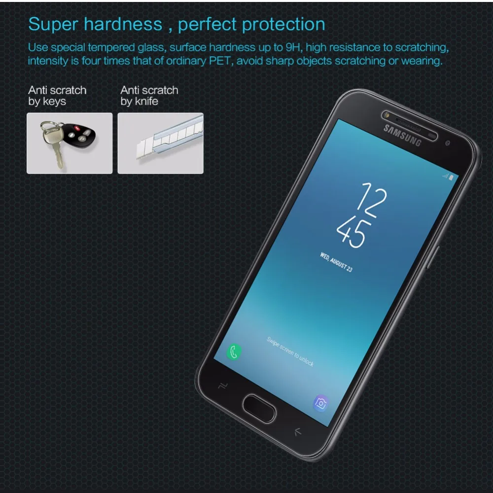 Для samsung Galaxy J2 Pro закаленное Стекло Экран протектор Nillkin Удивительный H 0 33 мм HD Ясно