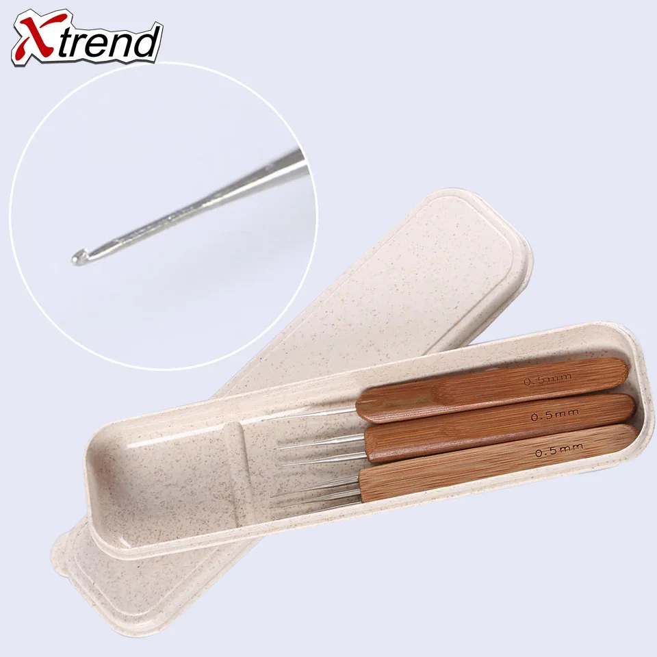 Xtrend 3 шт. крючком Крючки волосы косы индийский крючок Agulha de croche бамбуковая