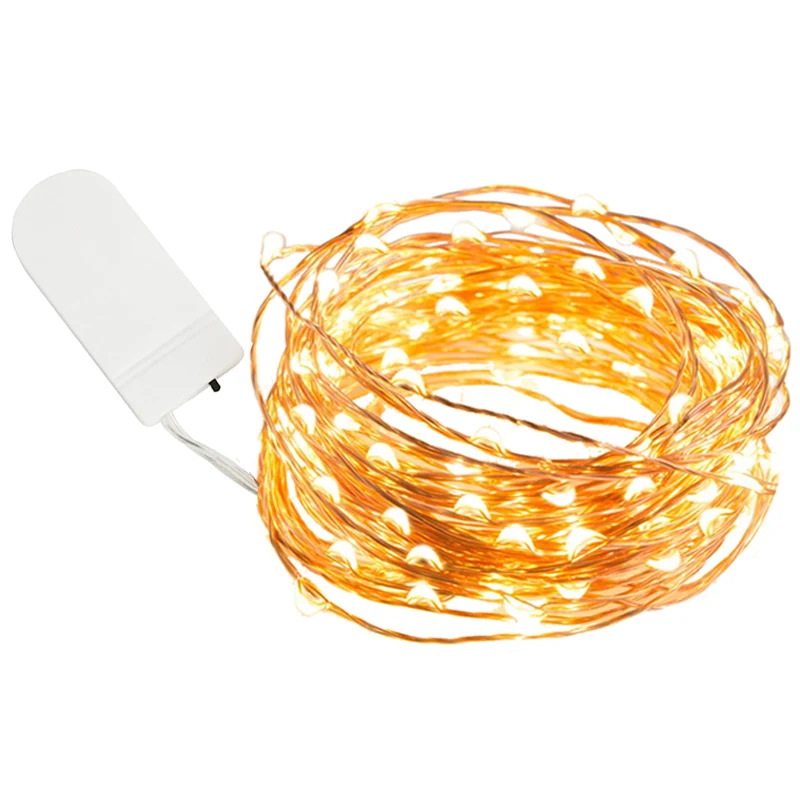 3 м 2 светодиодный Медный Серебряный провод гирлянды для праздника Рождества дома