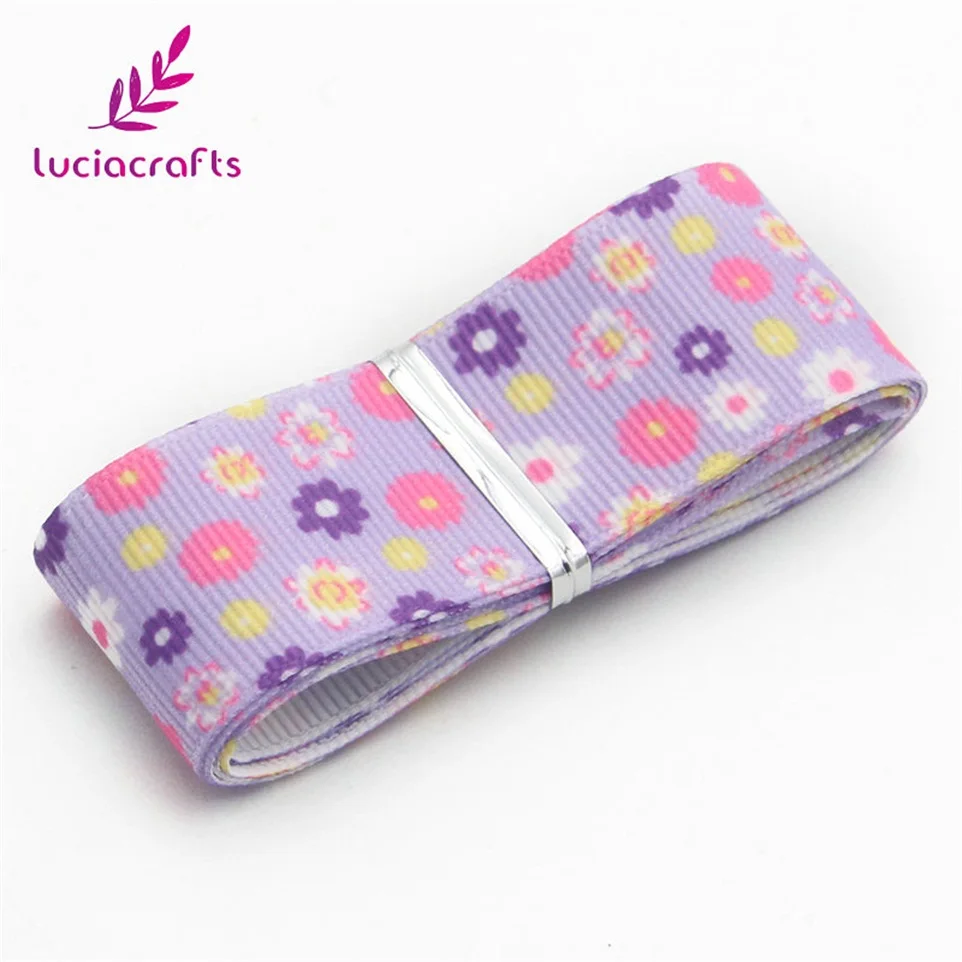 Lucia Crafts 5y/8y 25 мм Grosgrain печатные упаковочные ленты DIY Швейные аксессуары для волос ручной работы материал S0806