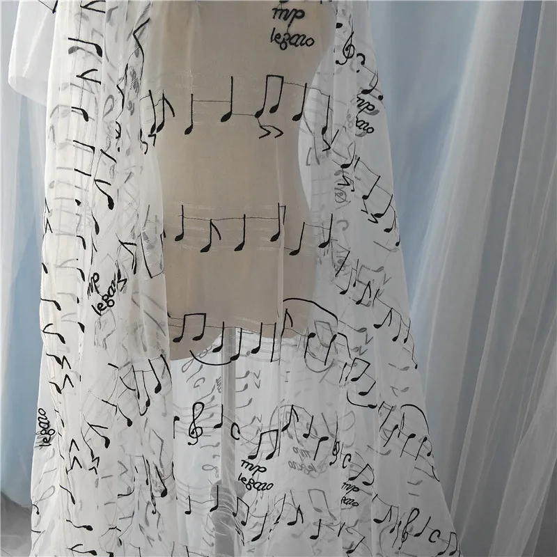 Новинка музыкальная оценка кружевная ткань 3D вышитая для свадебного