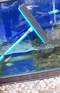Blue Длительное нажатие резиновая Веник Щетиной Sweeper Ракель царапин щетины Веник для домашних животных кошка собака волосы ковер лиственных пород Windows чистке - Цвет: Blue