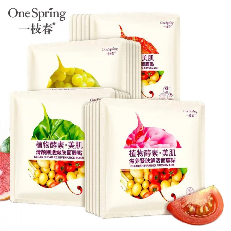 ONE SPRING 100% Natural Plants Extracts Facial Mask Rose Cherry Moisturizing Whitening Face Double Replenishment Skin Care | Красота и