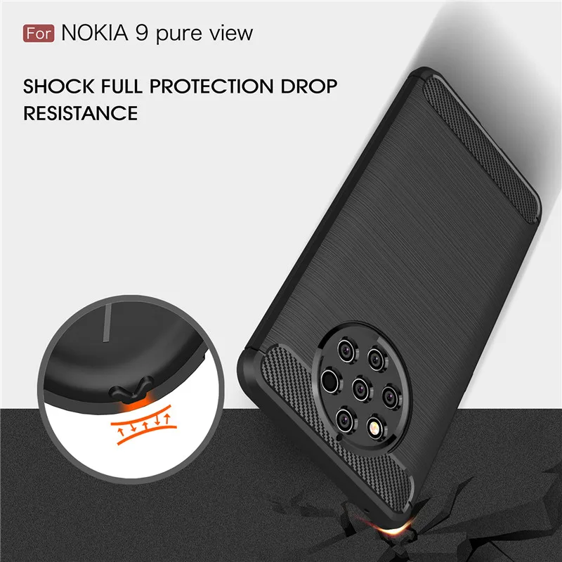 Чехол для Nokia 9 Pure View Мягкий Роскошный резиновый чехол телефона задняя крышка Shell
