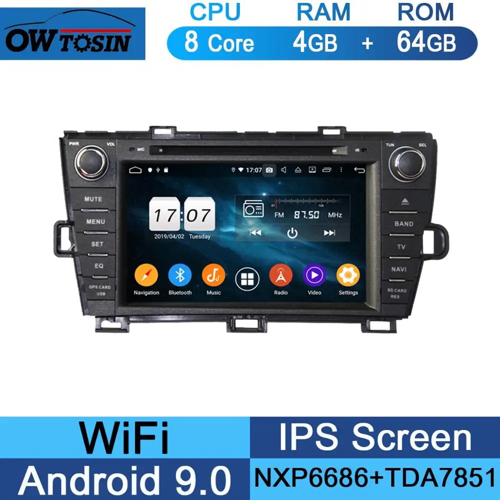 64G " ips Восьмиядерный 4 Гб ram+ 64 Гб rom Android 9,0 автомобильный DVD радио gps для Toyota Prius 2009- DSP CarPlay Parrot BT стерео Adas плеер - Цвет: 64G