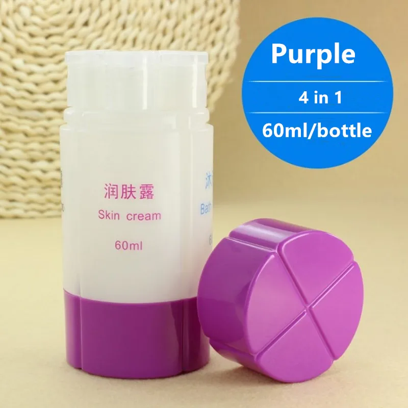 Purple 4 in 1 Дорожная Косметика три розлива 4 в 1 шампунь-гель для душа лосьон для тела розлива портативная бутылка геля для душа - Цвет: Purple 4 in 1