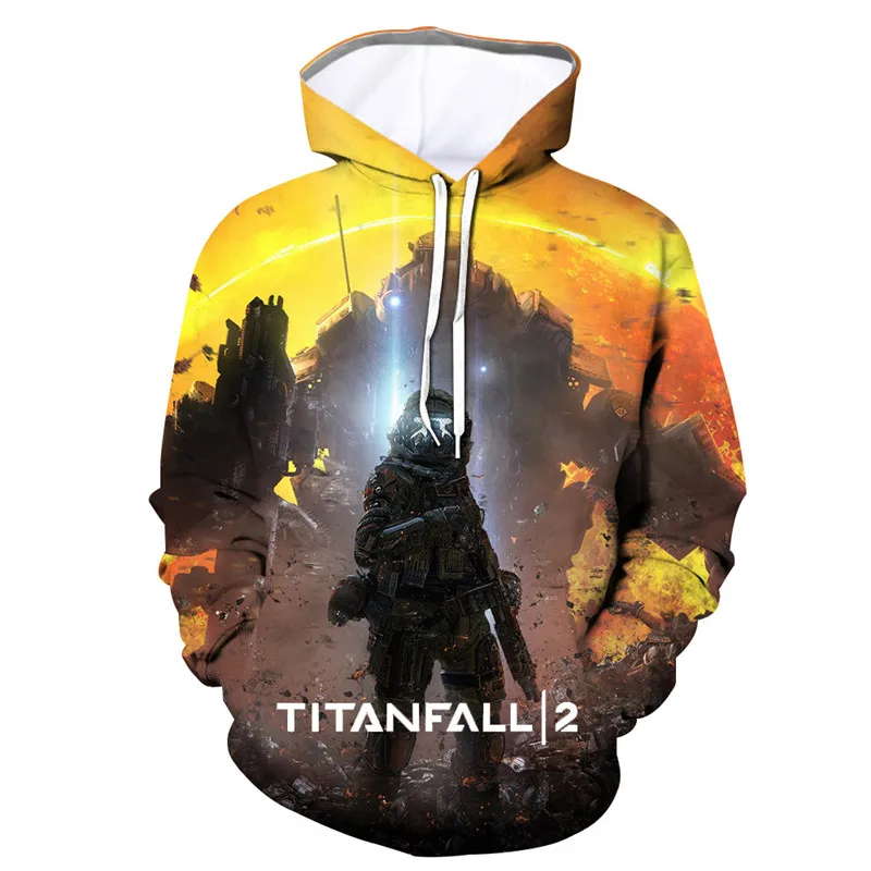 Модный дизайн летние 3d мужские толстовки с принтом игра Titanfall 2 толстовка