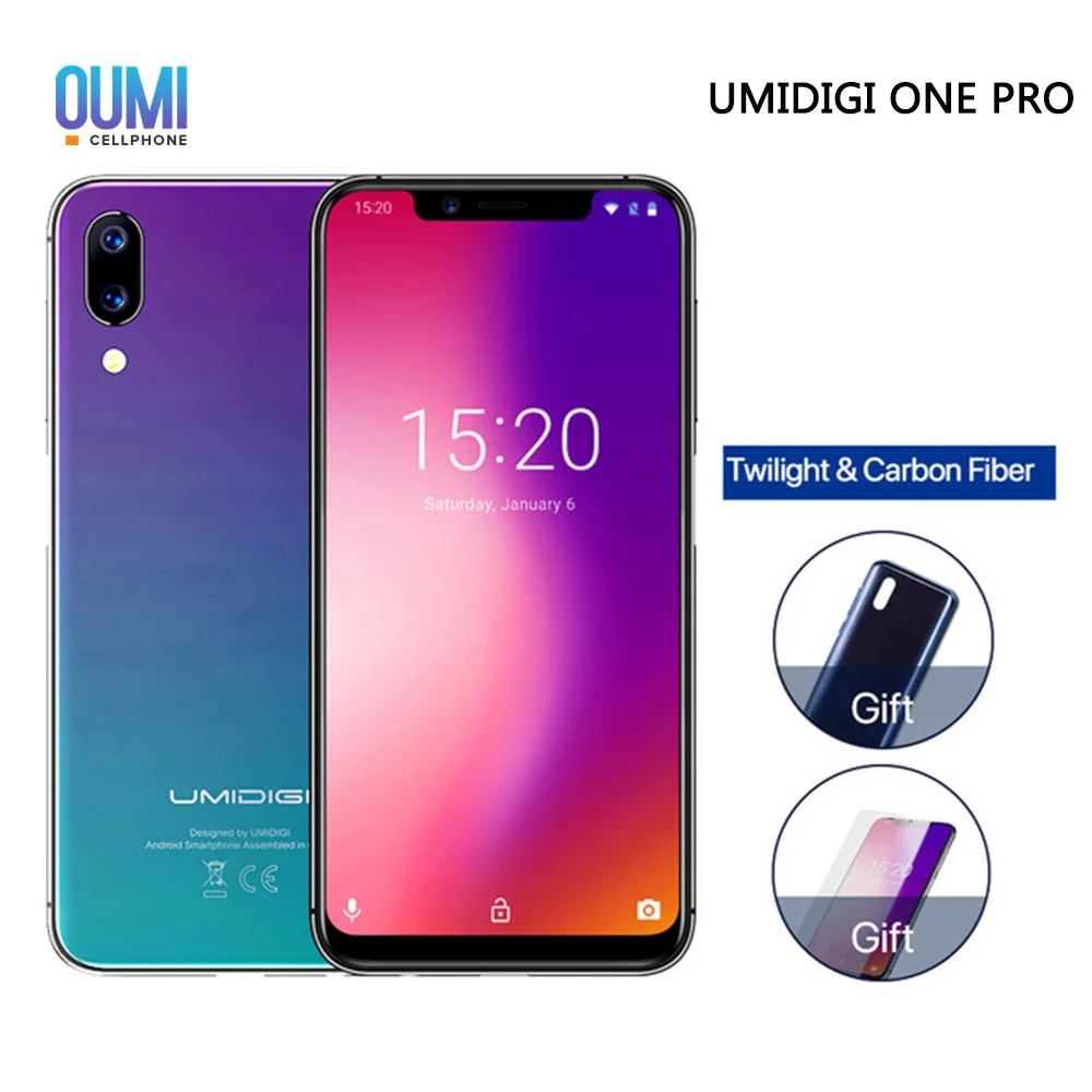 Смартфон UMIDIGI One Pro 4G 5 86 &quotAndroid 8 1 MTK6763 Восьмиядерный 4 Гб + 64 12.0MP 5.0MP двойные задние